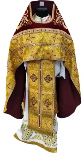 Priest Vestments Combined Brocade with Embroidered Epitrachelion, Embroidery "New Embroidery"