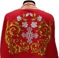 Priest Vestment, Greek Style, Embroidered Gabardine, "Rose" Embroidery with Sewn-on Galloon