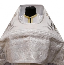 Priest Vestment Combined from Brocade "Greek Cross" with Embroidered Epitrachelion, Embroidery "Lily"