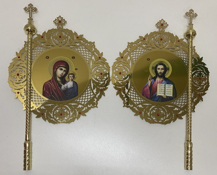 Metal Banners (round, mesh) pair 92×54cm