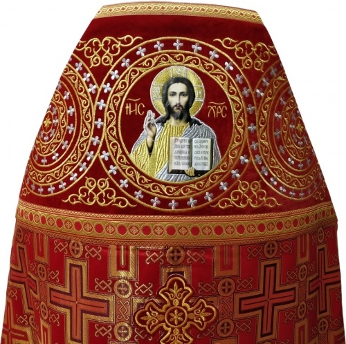 Priest Vestments Combined Brocade “Lavra Cross”, with Embroidered Epitrachelion, Embroidery “Cross”