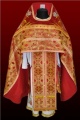 Priest Vestment Combined Brocade "Byzantine Cross" with Embroidered Epitrachelion, Embroidery "Lily"