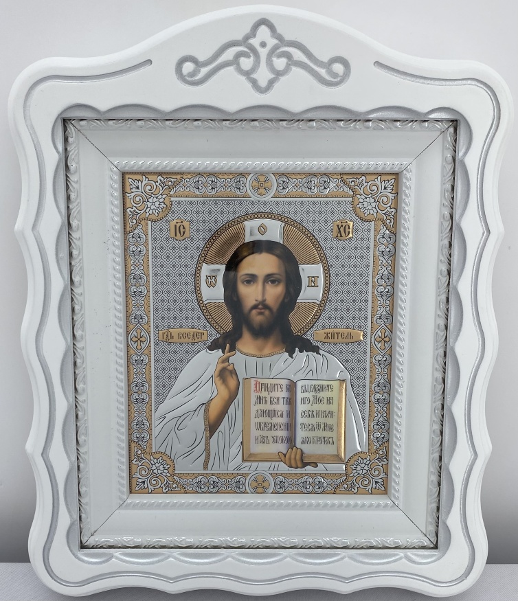 Icons "Wedding Couple" foil-stamped, white, silver-plated, 30x24cm