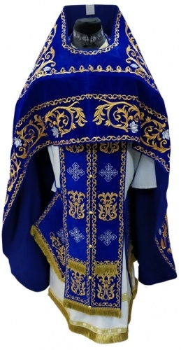 Priest Vestments, Embroidered on Velvet, Embroidered Center with Icons, Embroidered Galloon