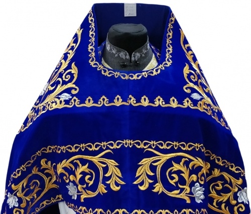 Priest Vestments, Embroidered on Velvet, Embroidered Center with Icons, Embroidered Galloon