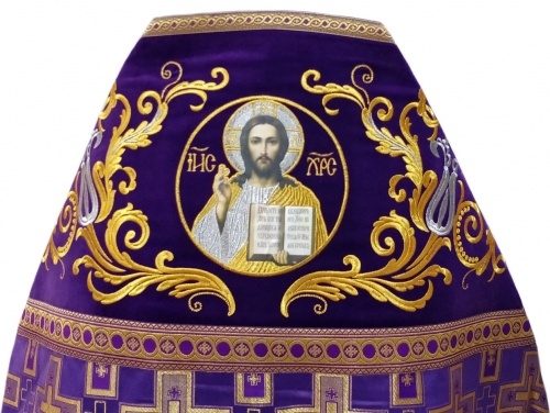 Priest Vestments Combined Brocade "Patriarchal Cross", with Embroidered Epitrachelion, Embroidery "New Embroidery"