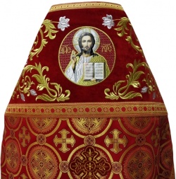Priest Vestments Combined Brocade "Kyiv Cross" with Embroidered Epitrachelion, Embroidery "Rose"