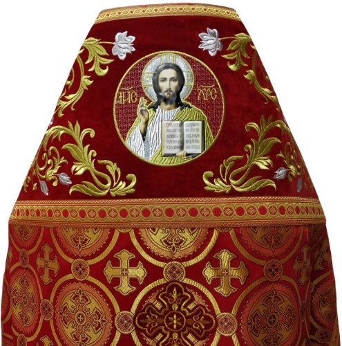 Priest Vestments Combined Brocade "Kyiv Cross" with Embroidered Epitrachelion, Embroidery "Rose"