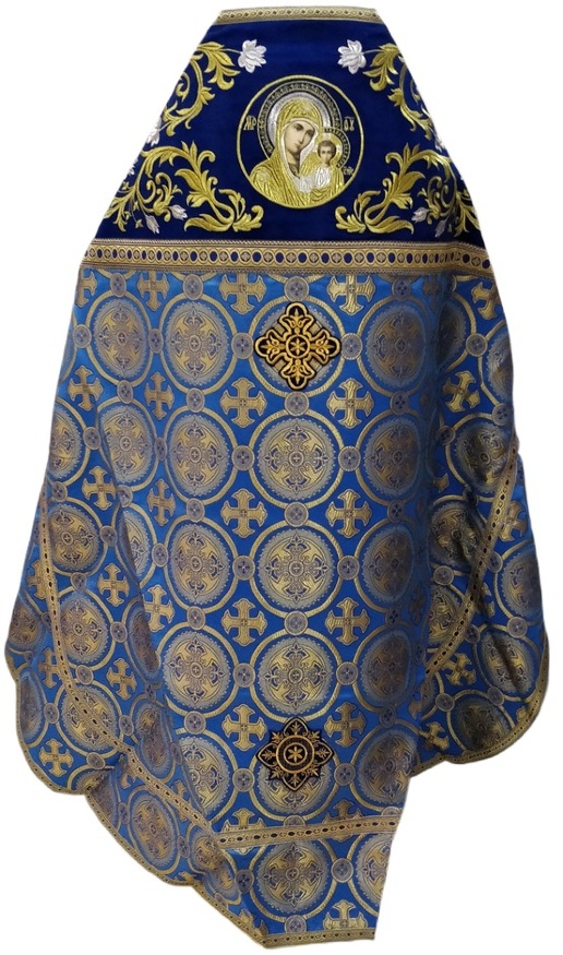 Priest Vestment Combined Brocade "Kyiv Cross" with Embroidered Epitrachelion, Embroidery "Rose"