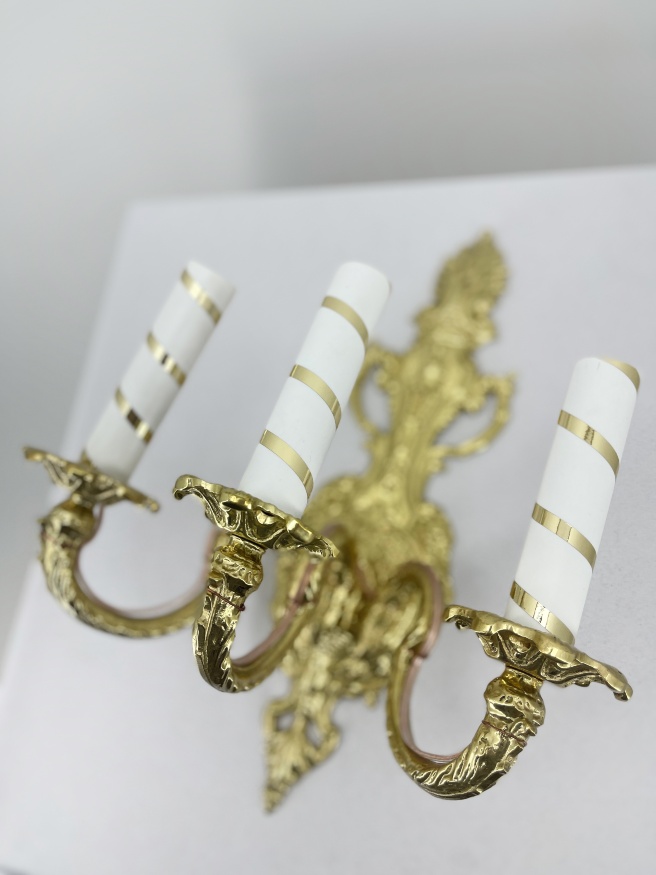 Small Brass Wall Lamp (H) for 3 Candles