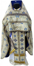 Priest Vestments, Turkish Brocade "Iveron Cross" with Sewn Braid
