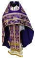 Priest Vestment Combined from Brocade "Patriarchal Cross" with Embroidered Epitrachelion, Embroidery "Rose"
