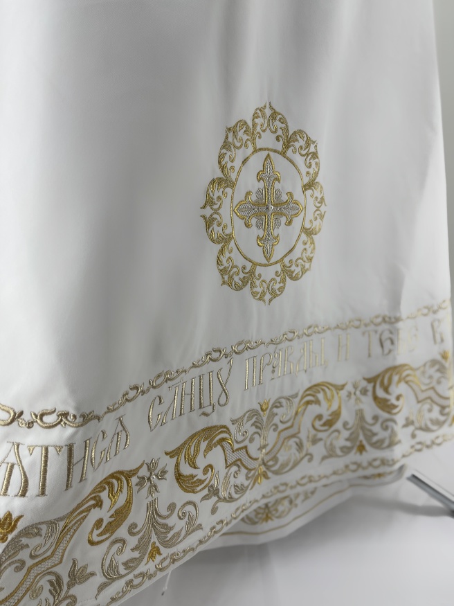 Combined priest vestment embroidered on velvet, with embroidered icons, "Nativity" embroidery