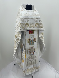 Combined priest vestment embroidered on velvet, with embroidered icons, "Nativity" embroidery