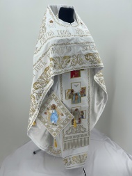 Combined priest vestment embroidered on velvet, with embroidered icons, "Nativity" embroidery