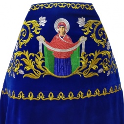 Priest Vestments, Embroidered on Velvet, Embroidered Center with Icons, Embroidered Galloon