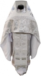 Priest Vestment, Combined Brocade "Florivsky Cross", with Embroidered Epitrachelion, "Lily" Pattern