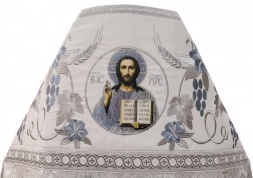 Priest Vestment, Combined Brocade "Florivsky Cross", with Embroidered Epitrachelion, "Lily" Pattern