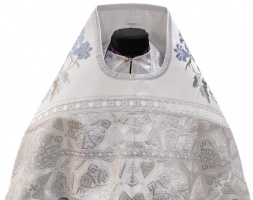 Priest Vestment, Combined Brocade "Florivsky Cross", with Embroidered Epitrachelion, "Lily" Pattern