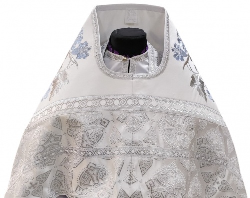 Priest Vestment, Combined Brocade "Florivsky Cross", with Embroidered Epitrachelion, "Lily" Pattern