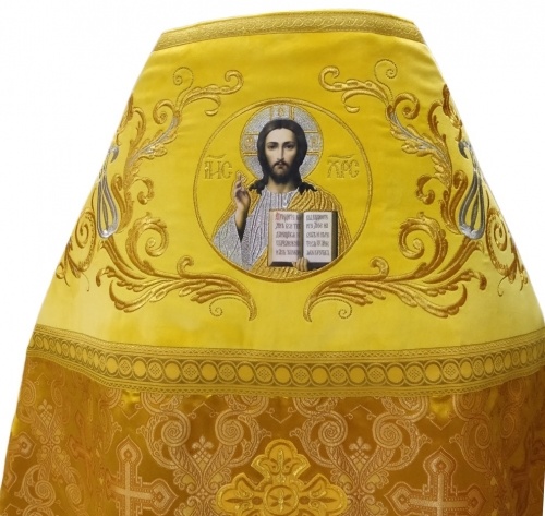 Priest Vestments Combined Brocade "Openwork Cross" with Embroidered Collar, Embroidery "New Embroidery"