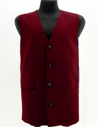 Vest with Embroidery, Gabardine Fabric