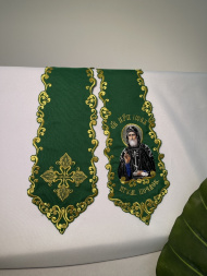Bookmark with Embroidered Icon of St. Venerable Job of Pochaev