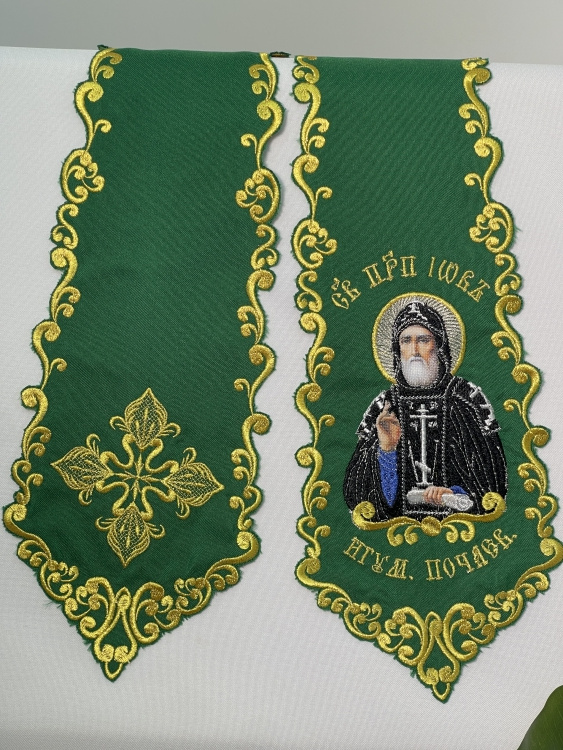 Bookmark with Embroidered Icon of St. Venerable Job of Pochaev