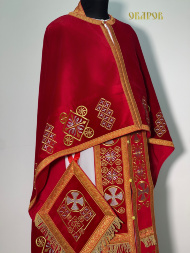 Priest Vestments, Greek Style, Embroidered on Velvet