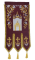Embroidered Banners (pair), embroidery "lily", embroidered icon and cross