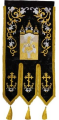 Embroidered Banners (pair), embroidery "lily", embroidered icon and cross