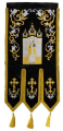 Embroidered Banners (pair), embroidery "lily", embroidered icon and cross