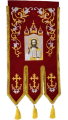 Embroidered Banners (pair), embroidery "lily", embroidered icon and cross