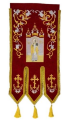 Embroidered Banners (pair), embroidery "lily", embroidered icon and cross