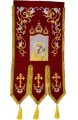 Embroidered Banners (pair), embroidery "lily", embroidered icon and cross