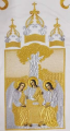 Embroidered Banners (pair), embroidery "lily", embroidered icon and cross