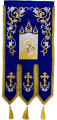 Embroidered Banners (pair), embroidery "lily", embroidered icon and cross