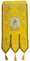 Embroidered Banners (pair), embroidery "lily", embroidered icon and cross