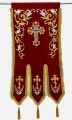 Embroidered Banners (pair), embroidery "lily", embroidered icon and cross