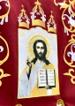 Embroidered Banners (pair), embroidery "lily", embroidered icon and cross