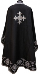 Priest Vestments, Greek Cut, Embroidered Gabardine, "Kolo" Embroidery with Sewn Braid