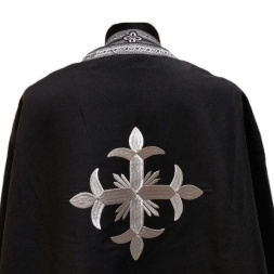 Priest Vestments, Greek Cut, Embroidered Gabardine, "Kolo" Embroidery with Sewn Braid