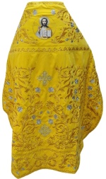 Priest Vestments, Embroidered on Velvet, Embroidered Center, with Embroidered Galloon