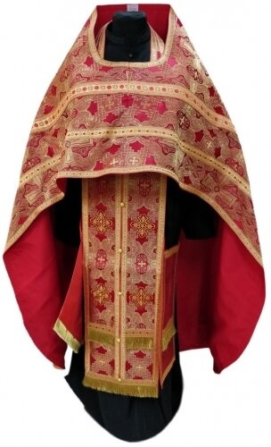 Priest Vestments, Brocade "Byzantine Cross" with Sewn Galloon