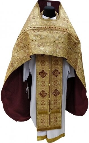 Priest Vestments, Brocade "Byzantine Cross" with Sewn Galloon