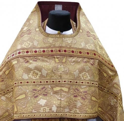 Priest Vestments, Brocade "Byzantine Cross" with Sewn Galloon