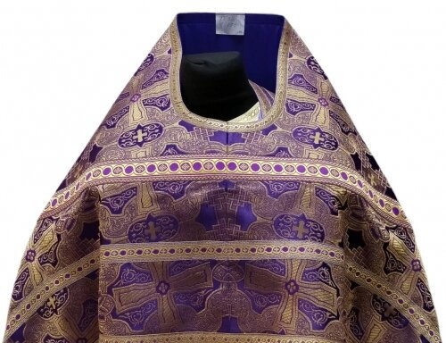 Priest Vestments, Brocade "Byzantine Cross" with Sewn Galloon