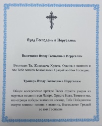 Icon Entry of the Lord into Jerusalem 15×18cm