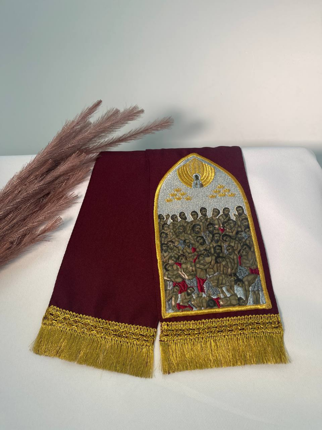 Bookmark with Embroidered Icon of the Forty Martyrs of Sebaste
