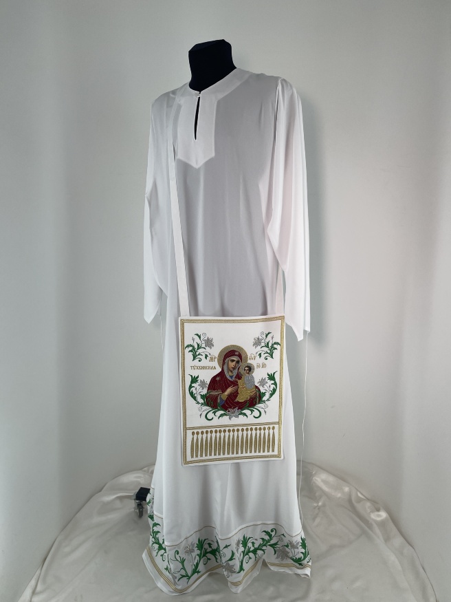 Embroidered Nabedrennik with the Icon of the Mother of God "Tikhvin"